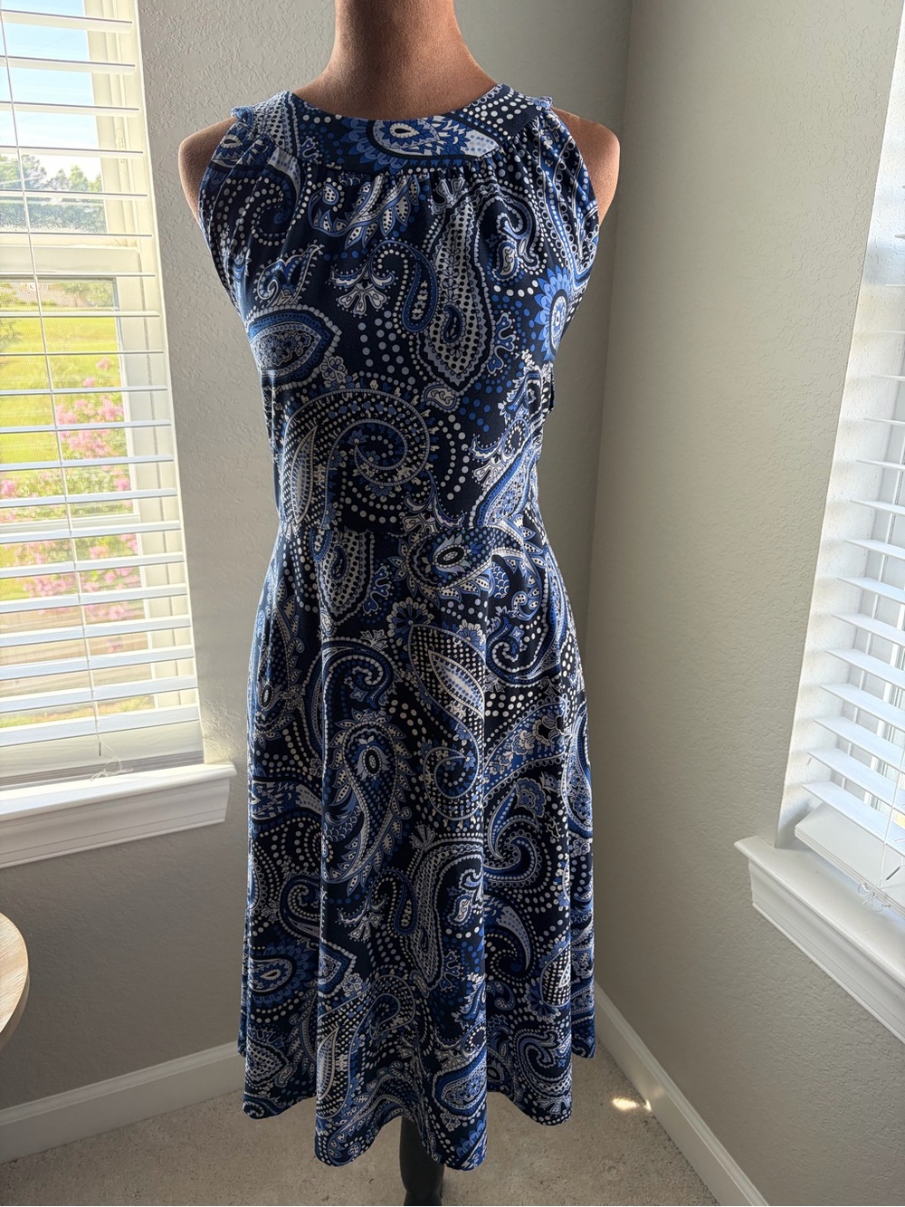 Tommy Hilfiger Navy & White Paisley Maxi Dress